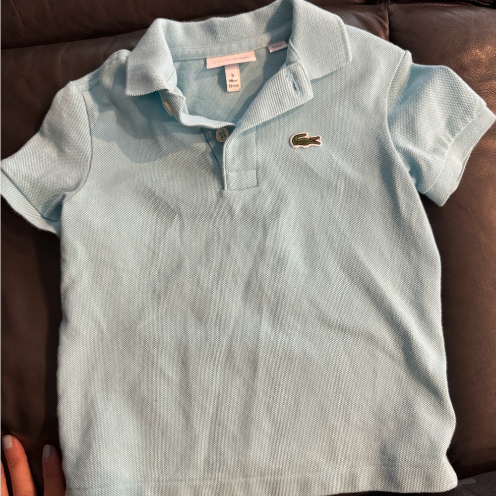 Kids aqua color Lacoste polo